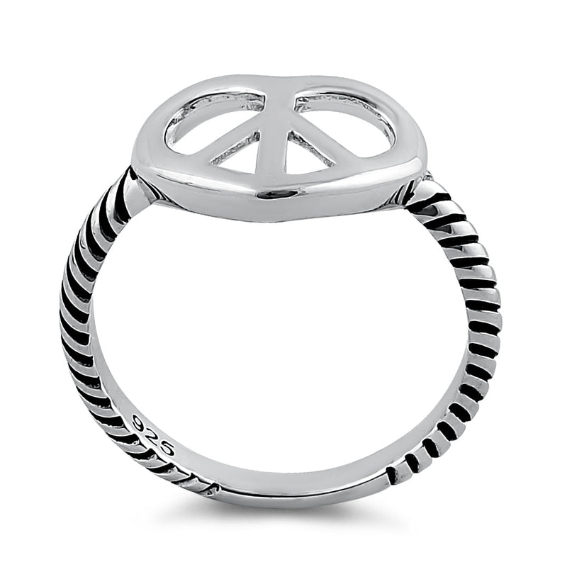 Sterling Silver Peace Heart Ring