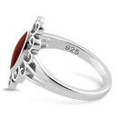Sterling Silver Red Resin Marquise Ring