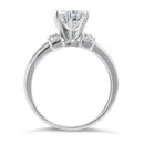 Sterling Silver Round Cut Clear CZ Engagement Ring