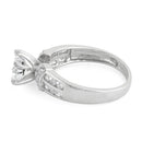 Sterling Silver Round Cut Clear CZ Engagement Ring