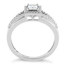Sterling Silver Square Clear CZ Ring