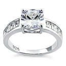 Sterling Silver Cushion-Cut CZ Engagement Ring