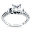 Sterling Silver Square Cut CZ Ring