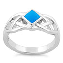 Sterling Silver Simulated Turquoise Celtic Ring