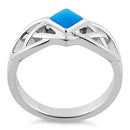 Sterling Silver Simulated Turquoise Celtic Ring