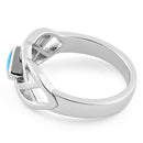 Sterling Silver Simulated Turquoise Celtic Ring