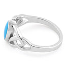 Sterling Silver Simulated Turquoise Marquise Celtic Ring