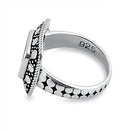 Sterling Silver Unique Square Abalone Ring