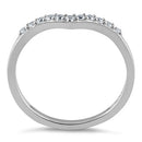 Sterling Silver V Shape CZ Ring