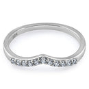 Sterling Silver V Shape CZ Ring