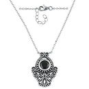 Sterling Silver Vintage Black CZ Necklace