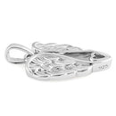 Sterling Silver Wings Heart Pendant