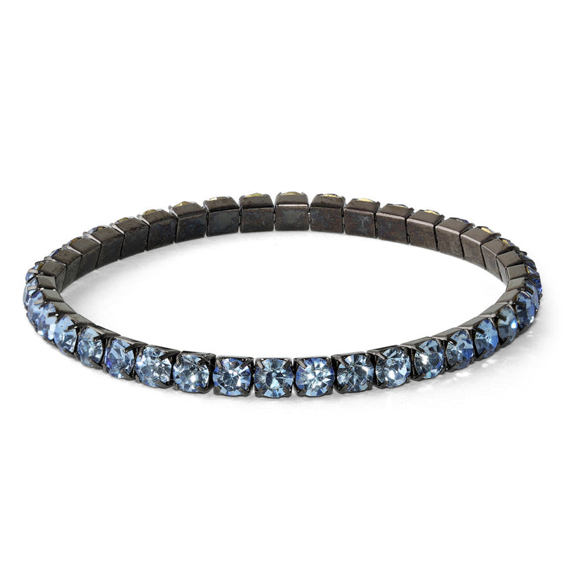 Tanzanite Glass Elastic Tennis Bracelet (Not Sterling Silver)