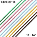16" 2mm Silk Cord Necklaces w/ Stainless Steel Clasp Adj to 18" Assorted Colors - Pack of 10