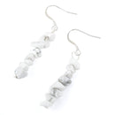 White Howlite Chips Dangle Earrings (Not Sterling Silver)