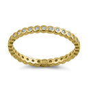 Yellow Gold Eternity Stackable CZ Ring