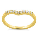 Yellow Gold Plated Pointed V CZ Ring