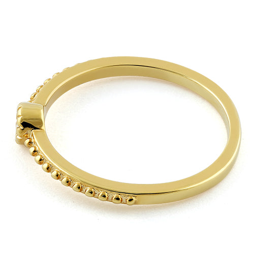 Yellow Gold Plated Silver Fancy Round Ring