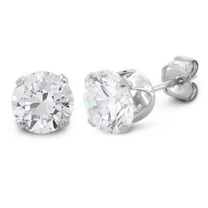 1.5 ct Sterling Silver CZ Stud Earrings 6MM