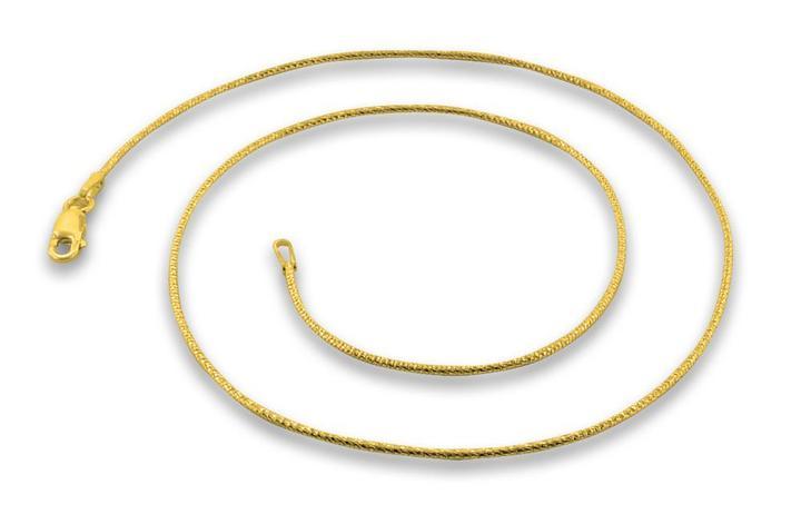 14K Gold Plated Sterling Silver Glitter Snake Chain 1.0mm