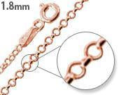14K Rose Gold Plated Sterling Silver Rollo Chain 1.8MM