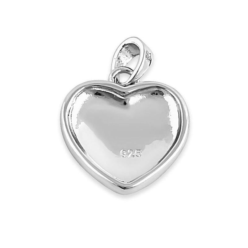 Sterling Silver Heart Paw Prints Pendant