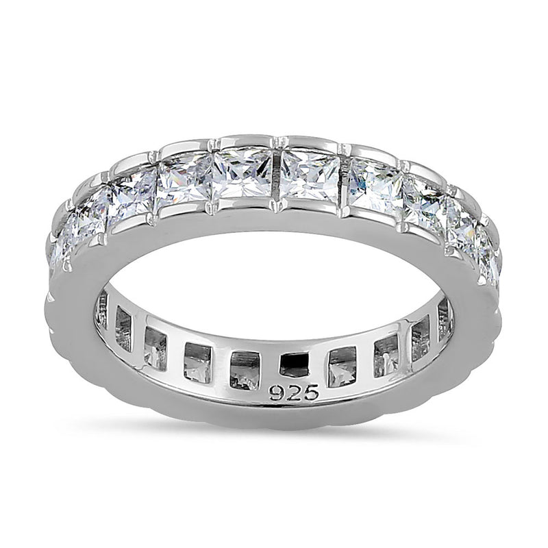 Sterling Silver Square Eternity CZ Ring