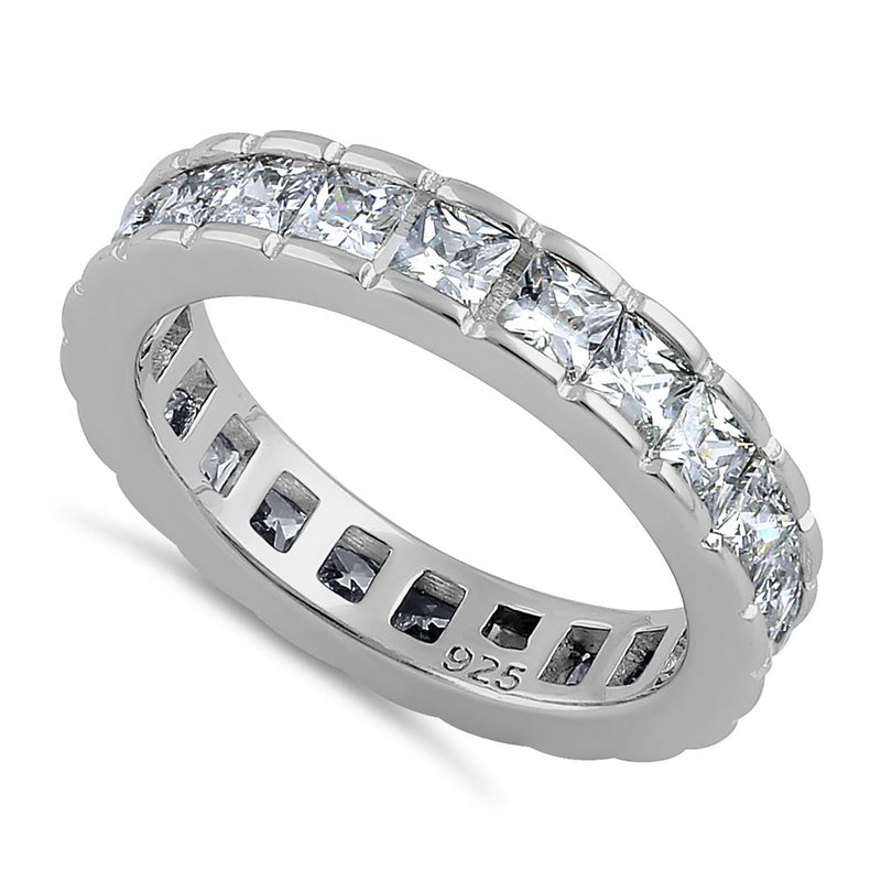 Sterling Silver Square Eternity CZ Ring