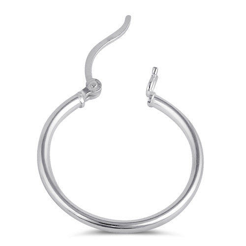Sterling Silver 2.0MM x 25MM Hoop Earrings