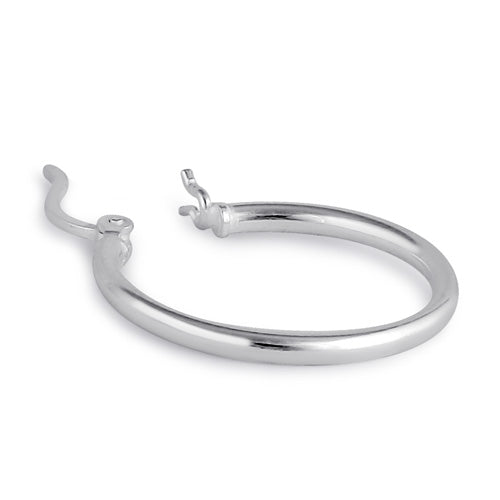 Sterling Silver 2.0MM x 25MM Hoop Earrings