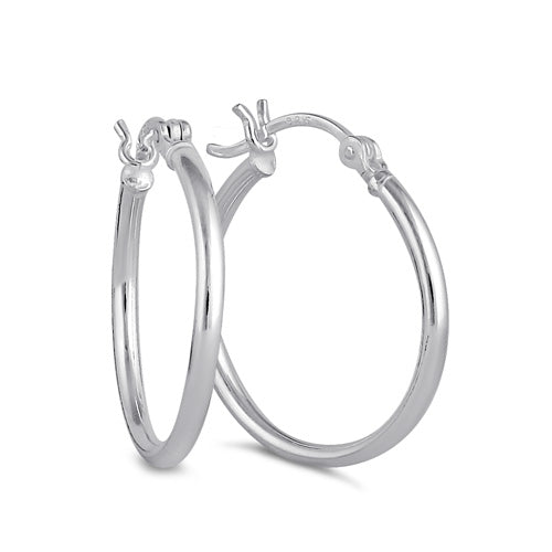 Sterling Silver 2.0MM x 25MM Hoop Earrings