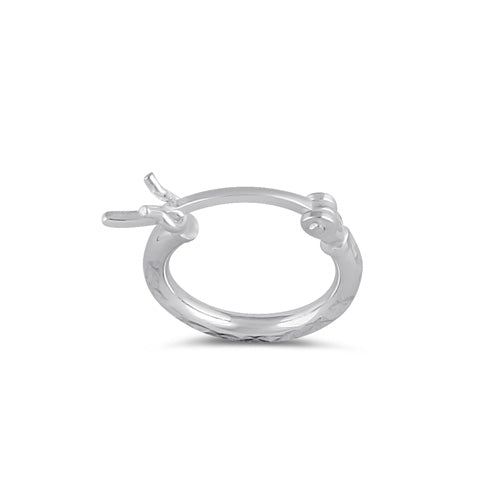 Sterling Silver 2.0MM x 20MM Textured Hoop Earrings