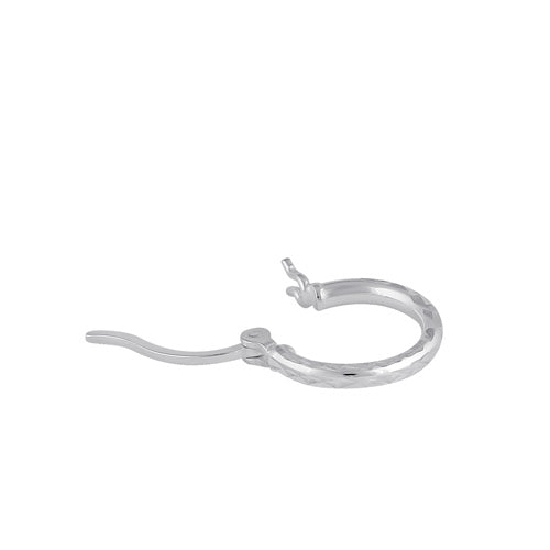 Sterling Silver 2.0MM x 20MM Textured Hoop Earrings
