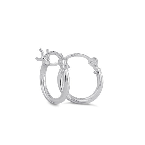 Sterling Silver 2.0MM x 10MM Rope Hoop Earrings