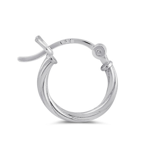 Sterling Silver 2.0MM x 15MM Rope Hoop Earrings