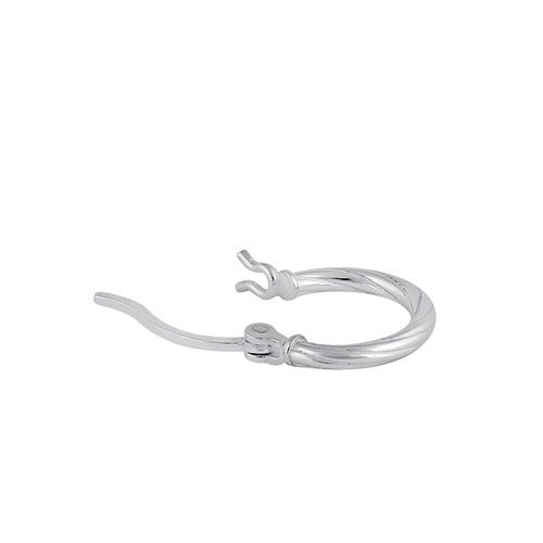 Sterling Silver 2.0MM x 20MM Rope Hoop Earrings
