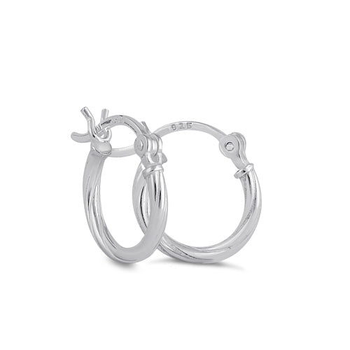 Sterling Silver 2.0MM x 15MM Rope Hoop Earrings