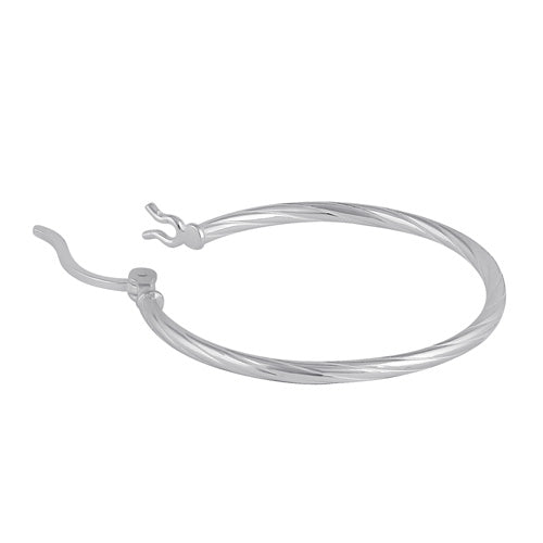 Sterling Silver 2.0MM x 30MM Rope Hoop Earrings