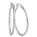 Sterling Silver 2.0MM x 30MM Rope Hoop Earrings
