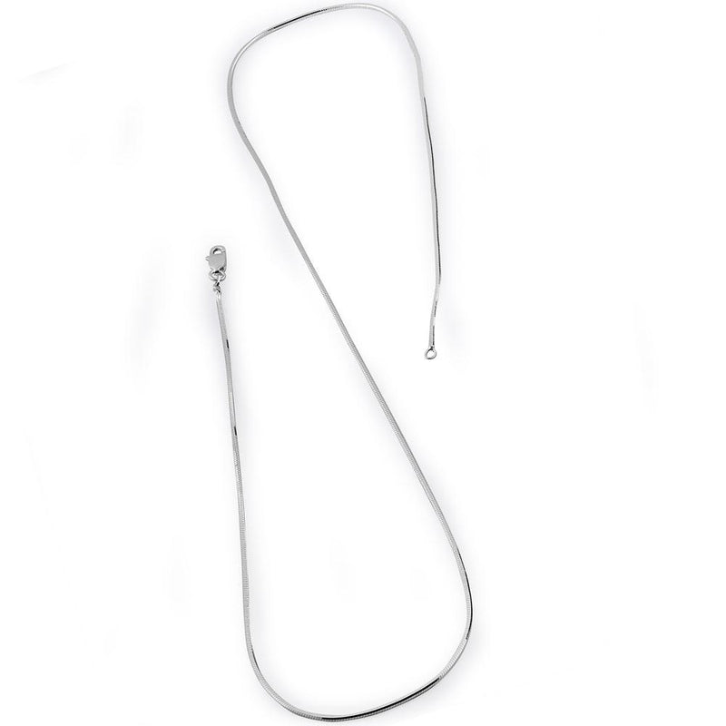 Sterling Silver 8 Sided Snake Chain 1.3mm