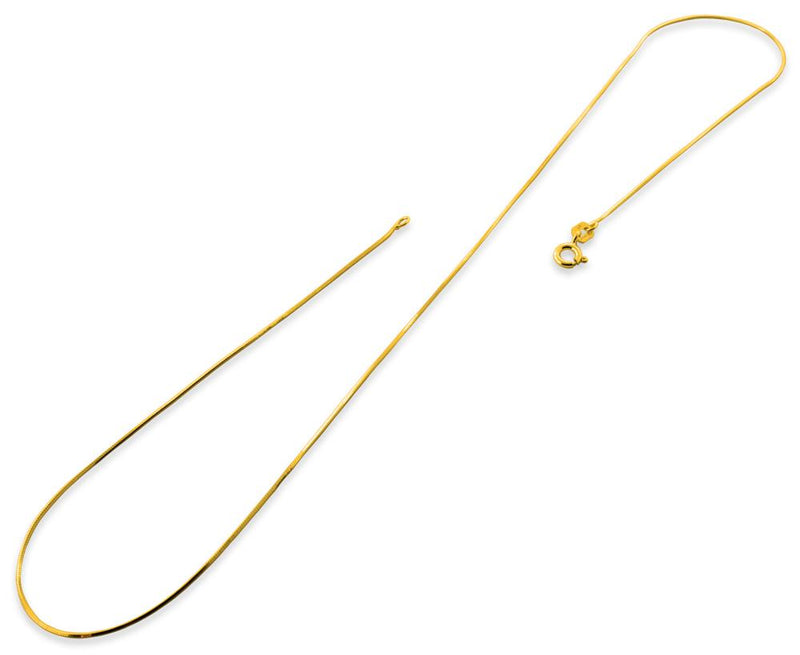 14K Gold Plated Sterling Silver 8 Sided Snake Chain 0.7mm
