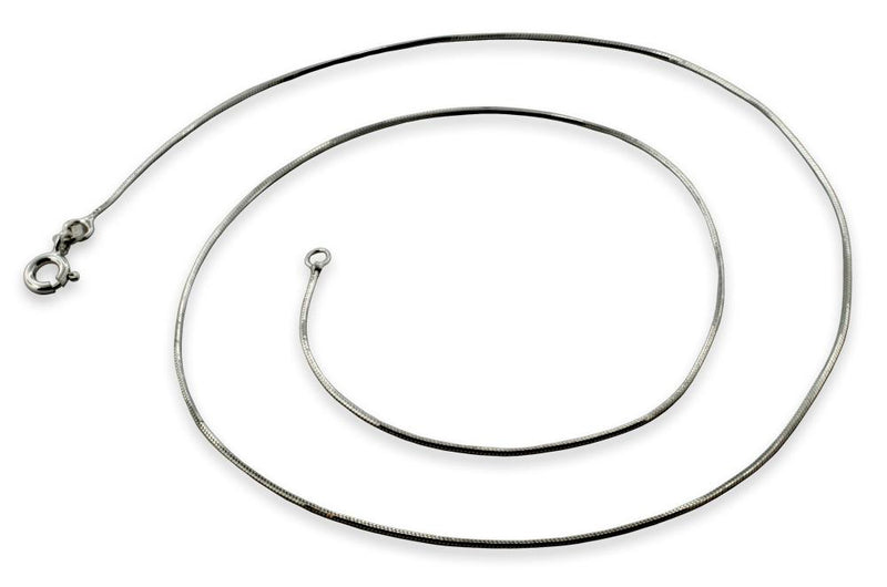 Rhodium Sterling Silver 8 Sided Snake Chain 0.7mm