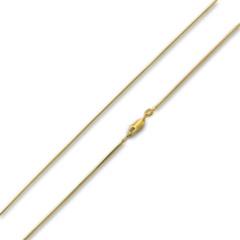 14K Gold Plated Sterling Silver 8 Sided Snake Chain 1.0mm