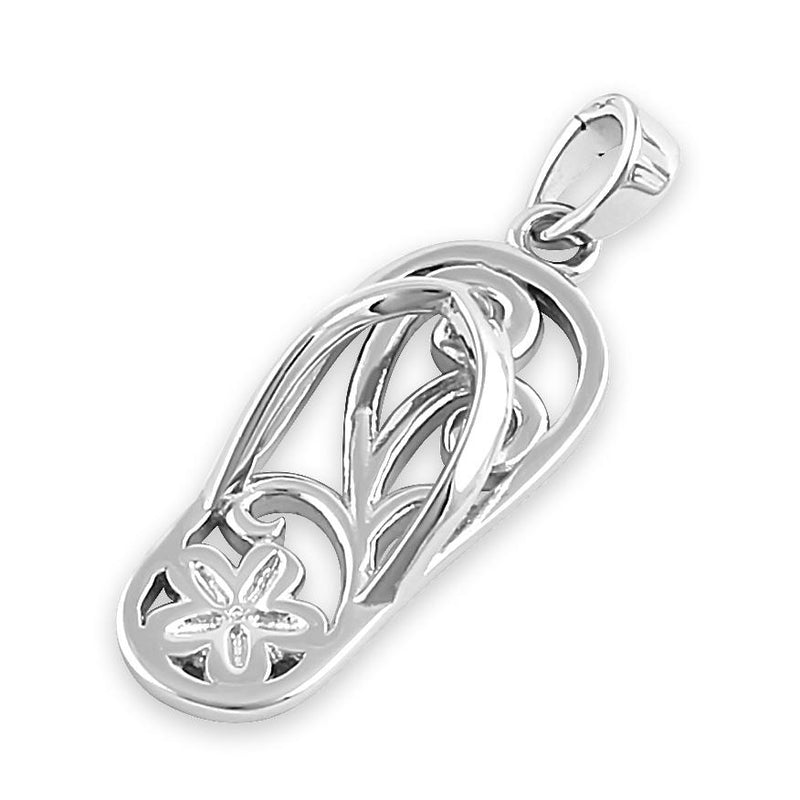 Sterling Silver Floral Sandal Pendant