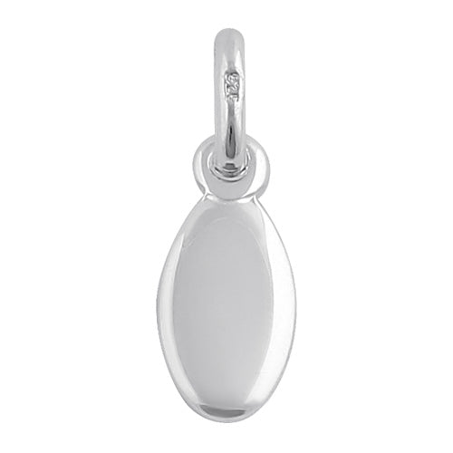 Sterling Silver Letter "M" Oval Pendant