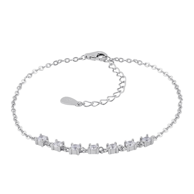 Sterling Silver Elegant Clear CZ Bracelet