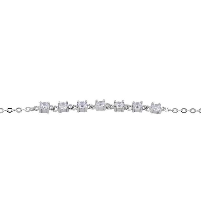 Sterling Silver Elegant Clear CZ Bracelet