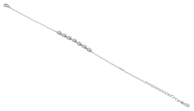 Sterling Silver Elegant Clear CZ Bracelet