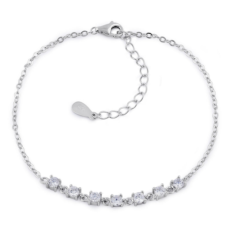 Sterling Silver Elegant Clear CZ Bracelet