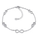 Sterling Silver Clear CZ Infinity Charm Bracelet